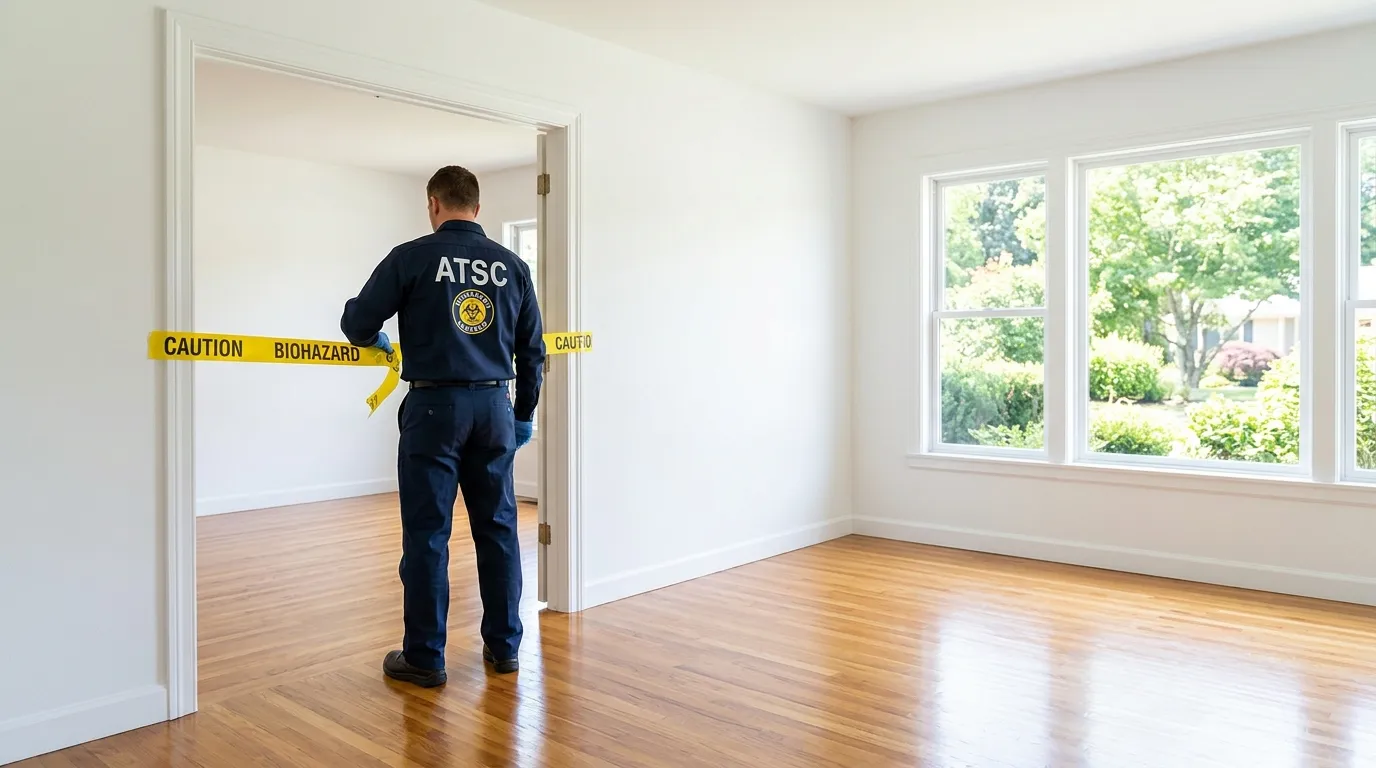 Certified biohazard cleanup crew performing Trauma Scene Cleanup in South Gate Ridge